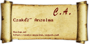 Czakó Anzelma névjegykártya